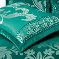 thumbnail image 3 of Chezmoi Collection Royal Luxury Jacquard Floral Comforter Set, Queen, Green/Silver, 7-Piece, 3 of 9
