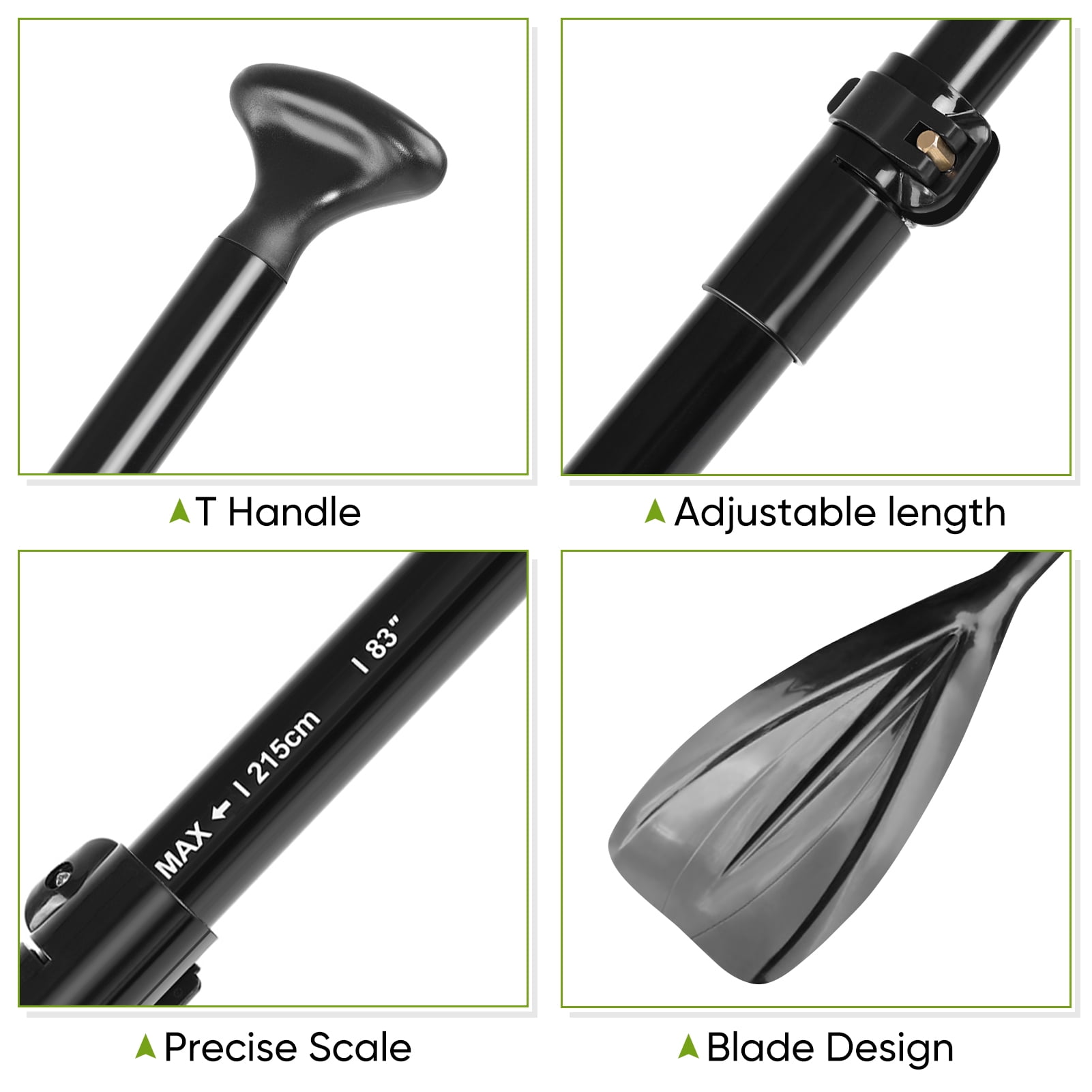 Fdit Kayak Paddle, Surfing Paddle,Surfboard 2 Section Aluminum Adjustable Paddle for Boating Kayaking Surfing
