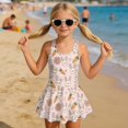 thumbnail image 3 of Tutolipy Bunny Carrot Easter Pattern Sleeveless Bathing Suit, Sleeveless Bodysuit Design Girls Beach Swimsuit for Holiday Party Pool Size 5-6 Years, 3 of 8