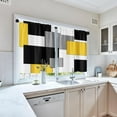 thumbnail image 6 of Yellow Kitchen Curtains 36 Inch Length Black Grey White Window Curtains Over Sink Set of 2, Abstract Geometric Short Tier Curtain for Kitchen, Modern Art Small Kitchen Decor 26x36 Inch, 6 of 6