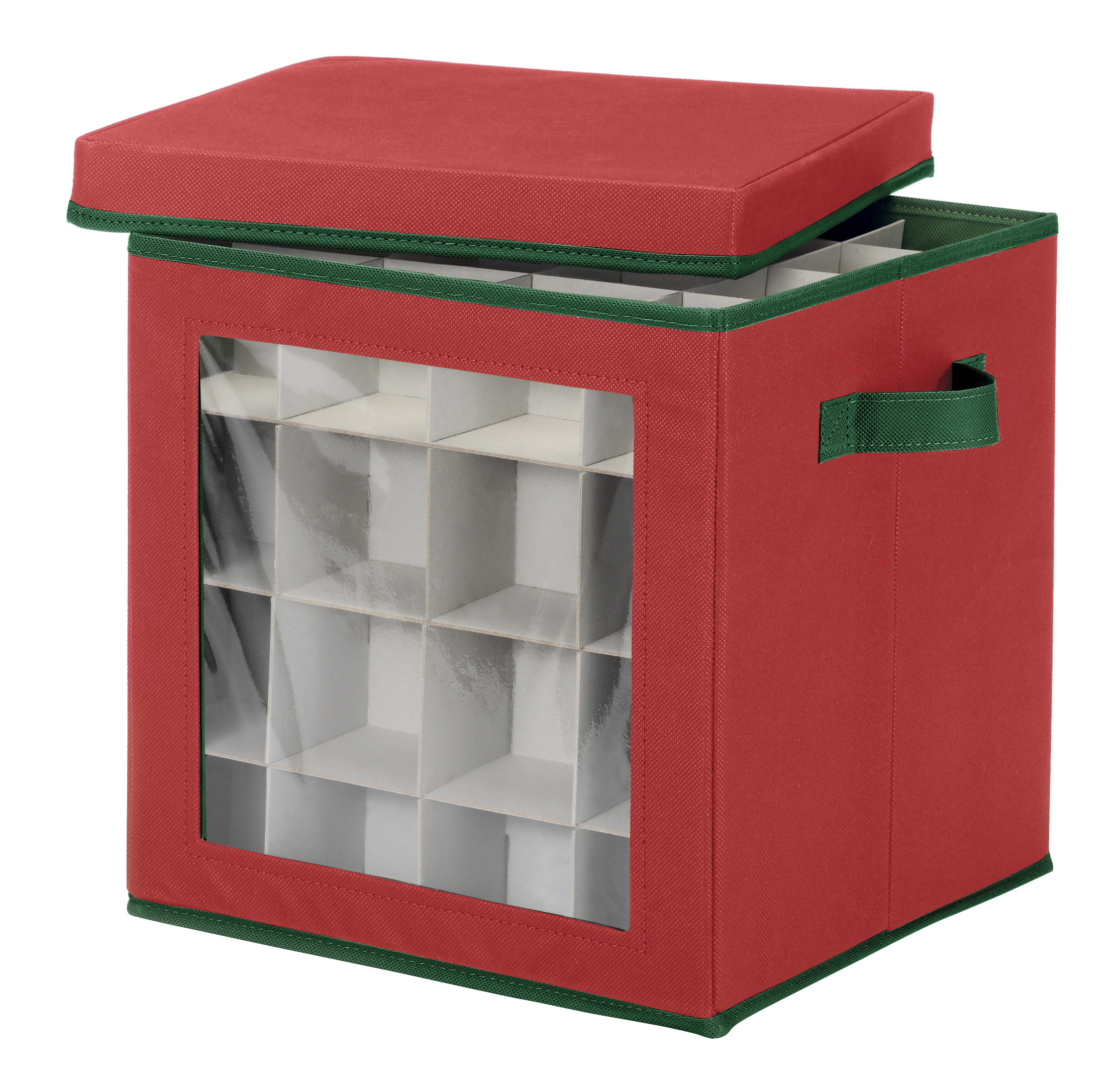 Whitmor Ornament Storage Cube - 64 Compartments - PPNW Red - 12" x 12" x 12" for Adult Use - image 3 of 7