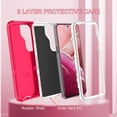 thumbnail image 2 of Petocase for Samsung Galaxy S23 Case,with 2 Pack Tempered Glass Screen Protector+2 Pack Camera Lens Protector Heavy Duty Shockproof Full Body Protection Cover,Pink/White, 2 of 7