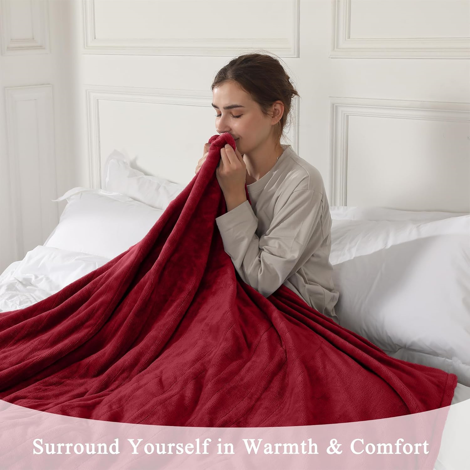 Electric Blanket Full Size, Super Soft Cozy Upgraded Flannel Heated Blanket with 6 Heating Levels & 1-10 Hours Auto Off, Heating Blanket for Home Office, Machine Washable, 72" x 84"