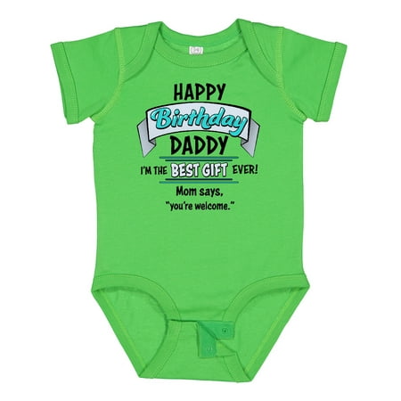 

Inktastic Happy Birthday Daddy- Best Gift Ever in Blue Gift Baby Boy or Baby Girl Bodysuit