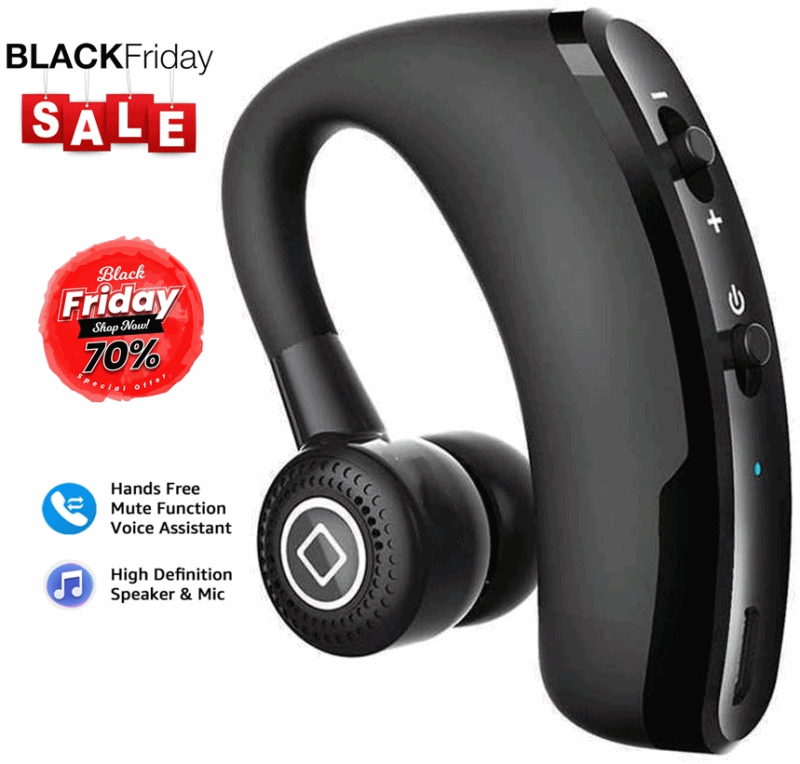 Black Friday!!!Bluetooth Headset, Wireless Earpiece V5.0 Ultralight Hands Free Business Earphone