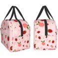 thumbnail image 4 of Faty-T Cute Strawberries And Flowers Reusable Lunch Box  Lunch Bag Cooler Reusable Tote Picnic Bag Container Lunch Box For Adult Women Men, 4 of 18
