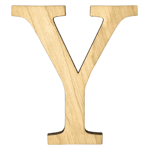 Krafty Supply 10" Tall Greek Wood Letter UPSILON | 1/4" Thick Birch Plywood | Greek Alphabet | Craft Alphabet Letters
