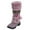 Purple, variant on Ladies High Shaft Winter Boots Warm High Toe Snow Round Heels Retro Keep Middle Hairball Shoes Booties SlipOn Women Women's Boots Female Stylish Velvet Mules Ladies Stylish Snow Boots
