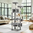 thumbnail image 2 of Pefilos 72" Large Cat Tree Tower with Sisal Scratching Post, Indoor Cat Condo for Big Cat Maine Coon, Gray, 2 of 8