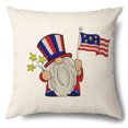 thumbnail image 1 of Funda de almohada del Día de la Independencia | Diseño de letras de la bandera americana de lino | Funda de cojín decorativa para sofá de oficina | Decoración patriótica festiva | Cuidado fácil y, 1 of 6