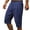 Navy, variant on Toonshare Men's Short Men Casual Solid Pocket Elastic Waist Straight Half Shorts Pants Sport Pants