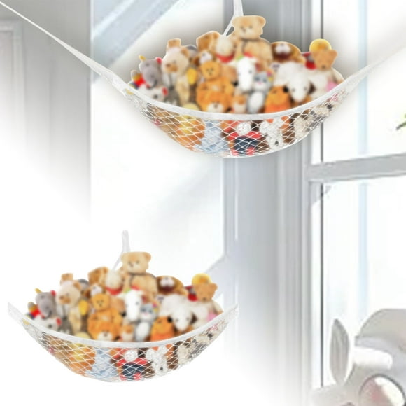 Binwennn Flowers Hanging Christmas Garland Stuffed Animal Net Corner Decorative Storage Items Corner Hanging Storage Rack
