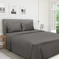 thumbnail image 6 of BNM Egyptian Cotton 1200 Thread Count Solid Deep Pocket Bedroom Sheet Set, California King, Charcoal, 6 of 11