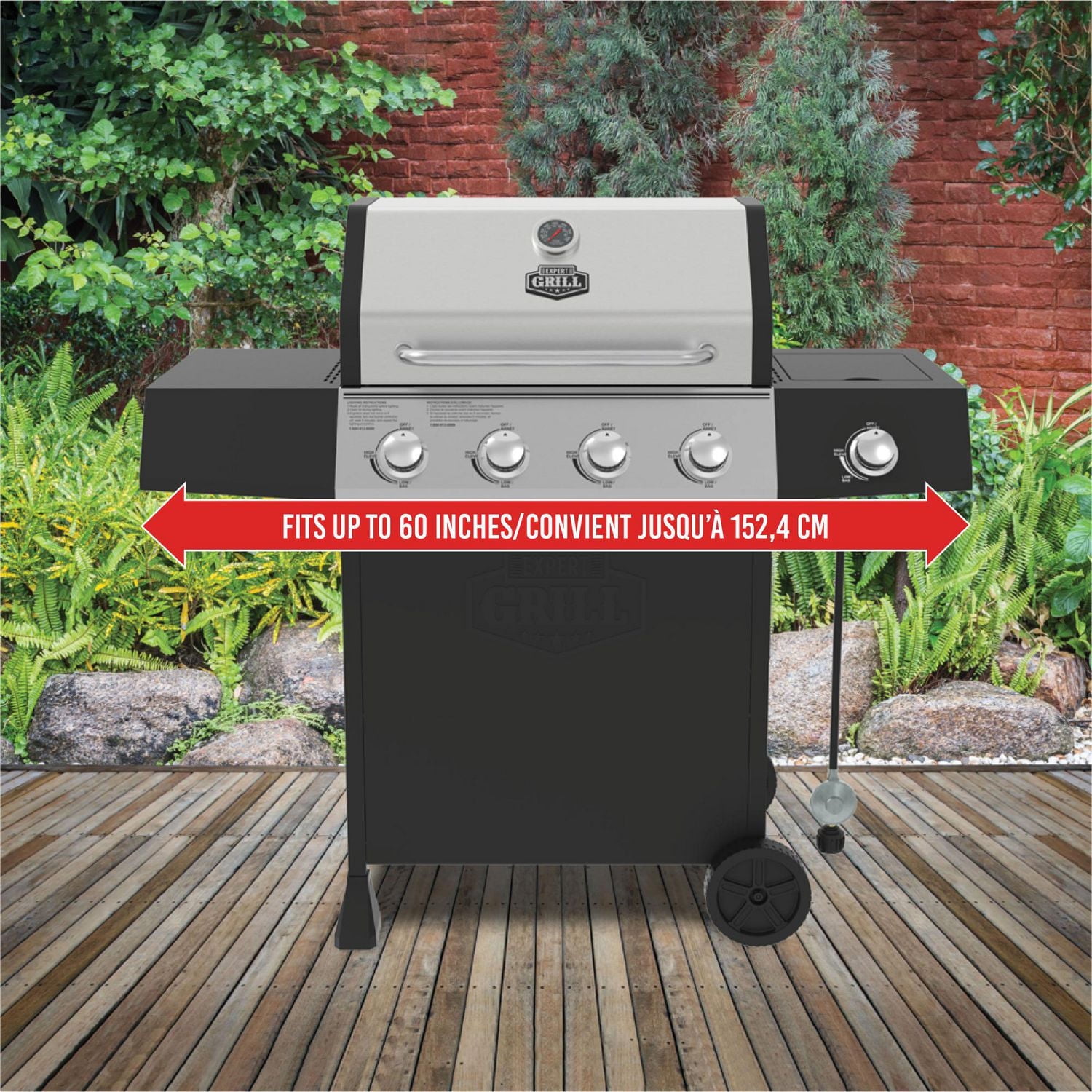 Expert Grill 60” Grill Cover, Abrasion & Water Resistant Black Polyethylene, Year Round Protection from Rain, Snow, Sun and Dust with Durable material., 60 INCH GRILL COVER