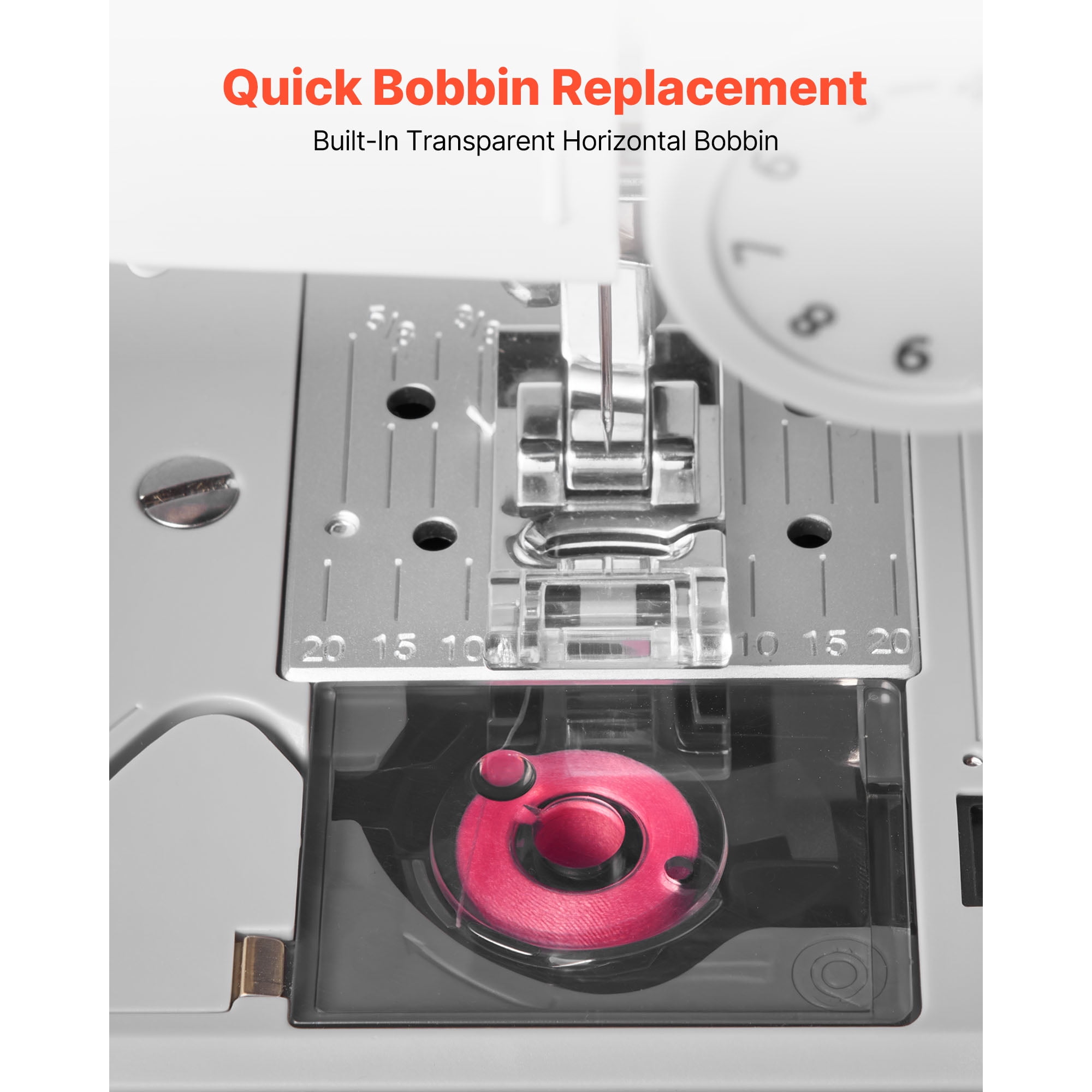KFFKFF Computerized Sewing Machine with 200 Stitch Options, LCD Display, Foot Pedal, LED Light, Durable Metal Frame, and High-Performance Motor for Sewing Projects and Repairs