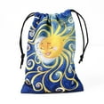 thumbnail image 2 of 5pc Rectangle Velvet Bags Drawstring Pouches for Gift Wrapping Medium Blue Moon Pattern 18x14cm, 2 of 3