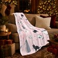 thumbnail image 3 of Pink Cat Pattern Cute Feline, Playful Pet Portrait Pattern, Warm Flannel Blanket for Living Room and Bedroom, Cat Lovers Valentine's Day Gift, Pet Lover Home Decor, 3 of 9