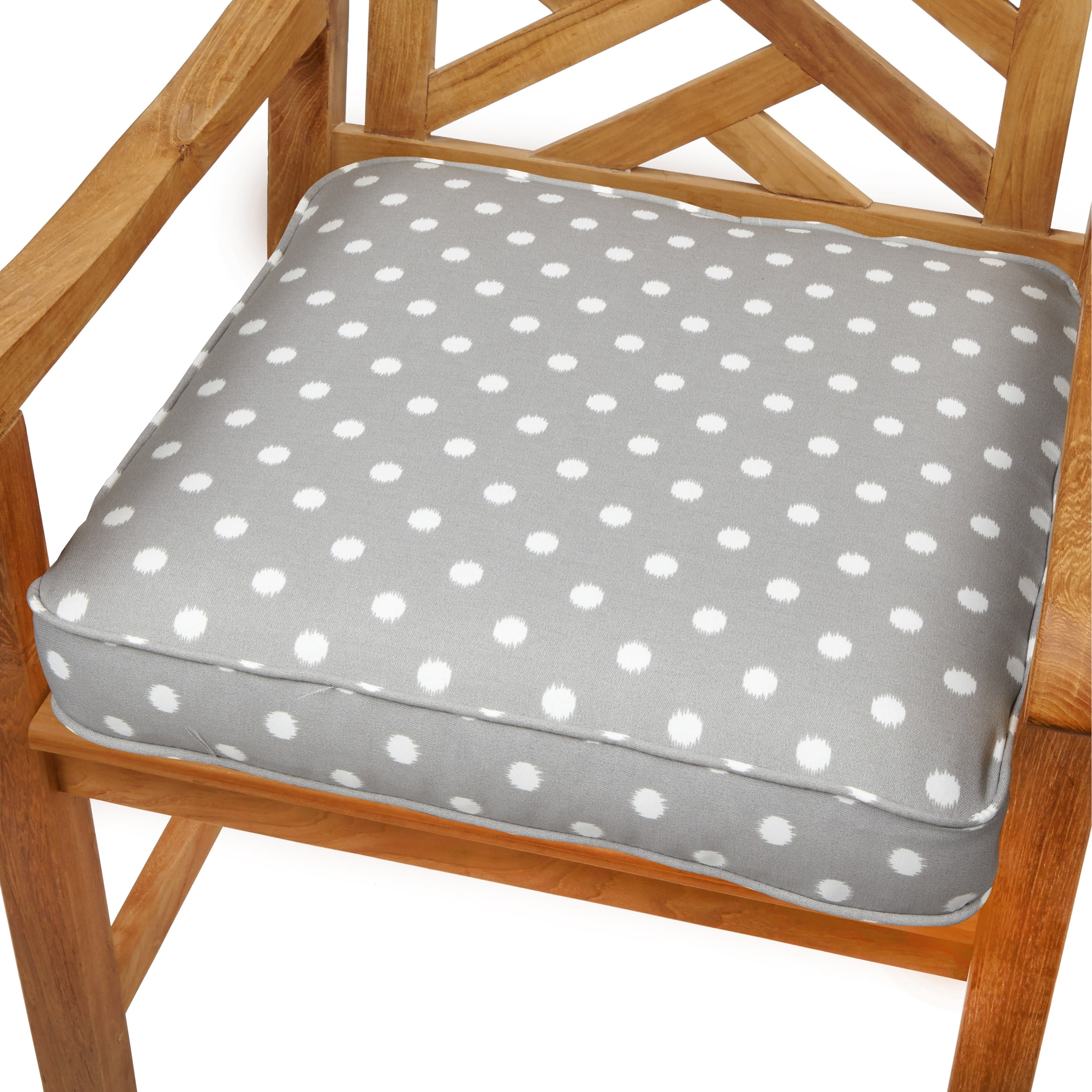 Humble and Haute Grey Dots 20inch Indoor/ Outdoor Corded Chair Cushion