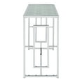 thumbnail image 4 of Furniture of America Lark Waterfall Pattern Glass Top and Metal Chrome Sofa Table, 4 of 7