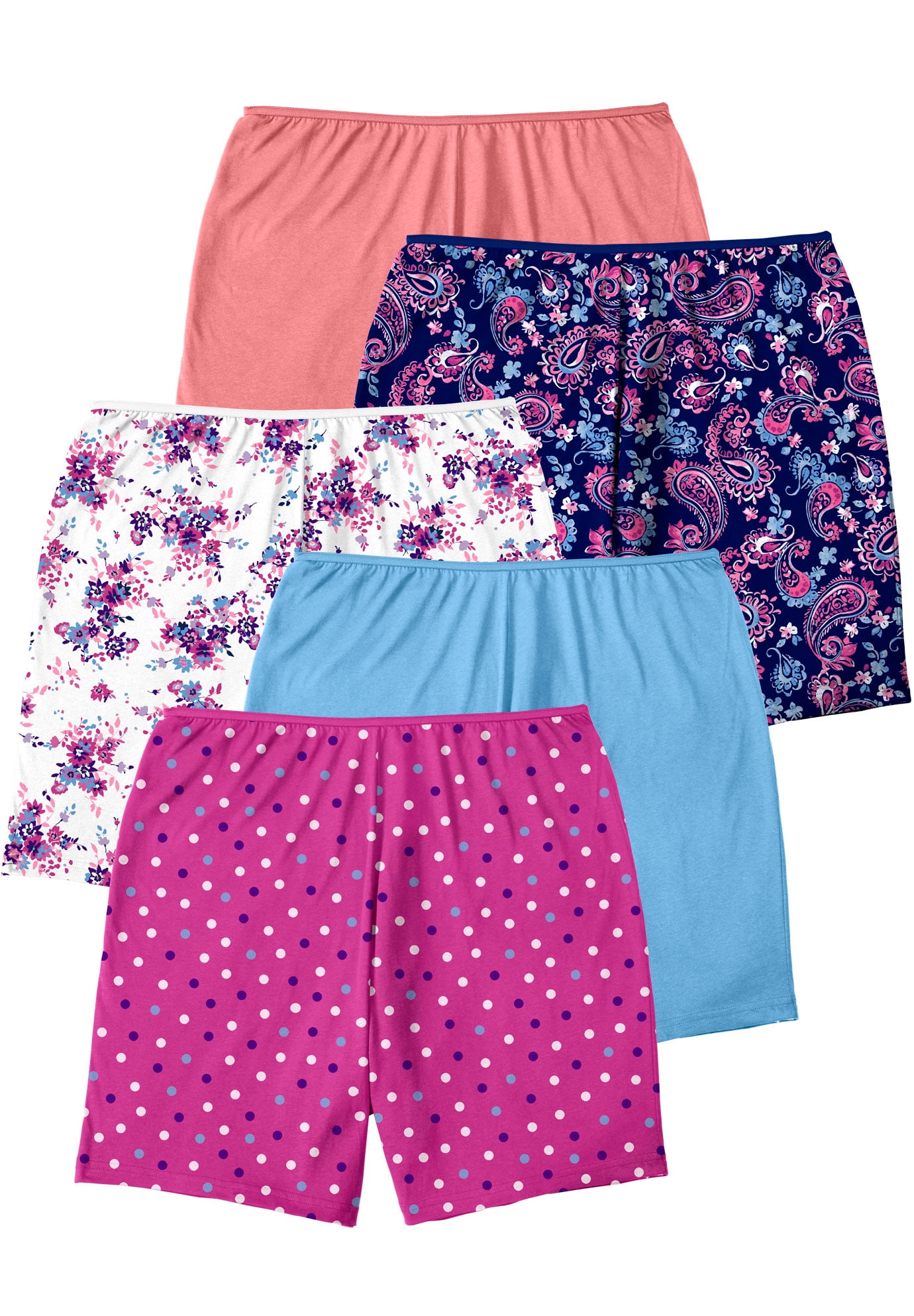Comfort Choice Women's Plus Size Cotton Boxer 5-Pack Panties - Walmart.com