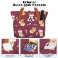 thumbnail image 2 of Tote Bag for Women - Christmas Corgi Shoulder Bag - Large Utility Work Duffle Bag with Zipper Handbag for Travel, Work, Sprots, 2 of 5