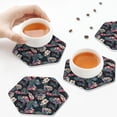 thumbnail image 7 of Pofeuu Colorful Tropical Leaves Print Leather Coasters Set of 6, Round Cups Mugs Mat Pad for Home Kitchen Heat Resistant Drink Coasters,Hexagon, 7 of 7