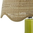thumbnail image 2 of Livabliss Balbao Rustic Accent Table Lamp, 15-inch, Green with Tan Scalloped Shade, 2 of 5