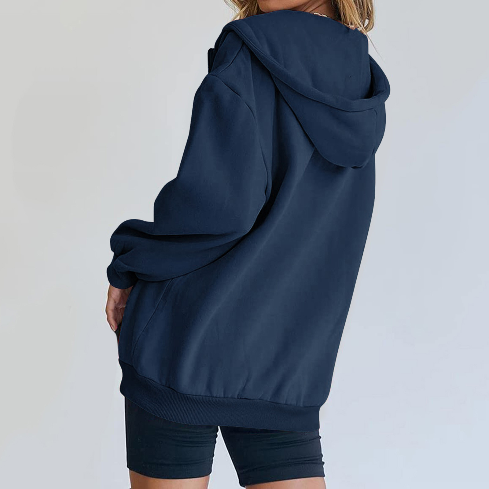 Amkhujs Hoodies for Women Half Zip Oversized Sweatshirts Pullover School Fall Fashion Spring Outfits Winter Clothes with Pocket, Gifts for Women