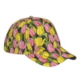 thumbnail image 3 of Daiia Tulips Flowers print Baseball Cap Men Women Golf Dad Hat Adjustable Original Classic Low Profile Hat Unconstructed Plain Cap, 3 of 9