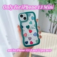 thumbnail image 2 of Compatible with iPhone 13 Mini Case Clear with Heart Design for Women Girls,Aesthetic Cute Wavy Soft Shockproof Cell Phone Cover for iPhone 13mini 5.4 Inch (Pine Green), 2 of 8