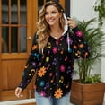 thumbnail image 3 of DISNIMO Musical Note Printed Sweatshirts for Women Floral Printed Hoodies Long Sleeve Shirts Fall Winter Outfits, 3XL, 3 of 7
