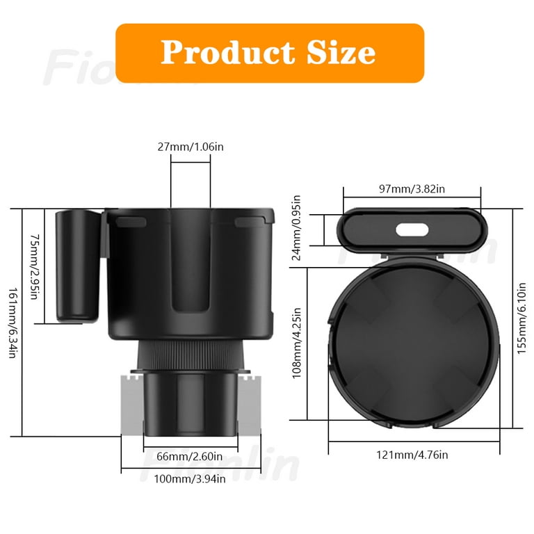 Gpoty Car Cup Holder Expander with Attachable Tray 360° Rotating Car Phone  Drink Bottle Stand Rack 2-In-1 Adjustable Vehicle Water Cup Holder Insert  Fit 32-40oz Cups for Bottle Food 