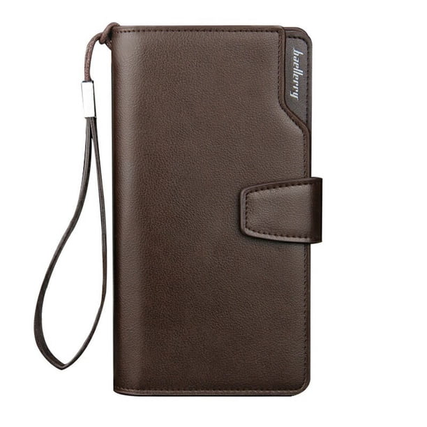Bolso de mano informal multifuncional para hombre, estilo cartera de negocios, bolso para teléfono móvil con cremallera larga