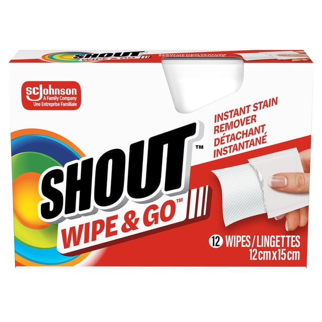 Shout® Wipe&Go™ Instant Stain Remover, 12 Wipes