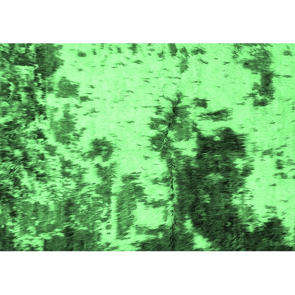 Ahgly Company Indoor Rectangle Abstract Emerald Green Modern Area Rugs, 7' x 10'