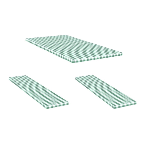 Picnic Table Cover Three Piece Set Waterproof Vinyl Tablecloth With Elastic Edges For Outdoor Courtyard And Backyard Tables
