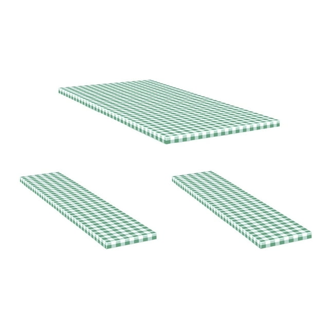 Tables de Pique-Nique pour l'Extérieur Cour Extérieure Housse de Table Imperméable Ensemble de Trois Pièces Nappe de Pique-Nique Dos en Flanelle Housse de Table Élastique Housse de Table de Pique-Nique