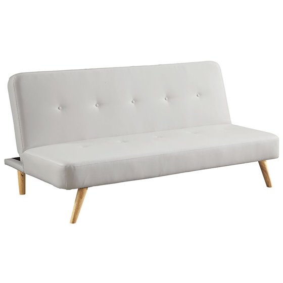 Furniture Of America Burton Faux Leather Sleeper Sofa In White
