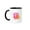 Black/White, variant on 3drose, Monogram Letter K Inside a Pink, Red, and Yellow Paint Splash., 11oz Two-tone Blue Mug