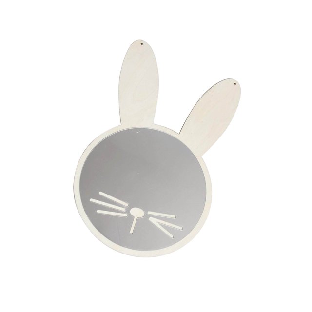 Nordic Acrylic Decorative Wall Vintage Carved Hanging Mirror Bedroom Mirror Rabbit