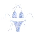 thumbnail image 1 of Abbracc Women's Triangle Bikini Set Backless Bathing Suit for Swim Pool Summer Party A, 1 of 9