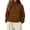 Coffee, variant on Horkkom Quarter Zip Pullover Women Solid Color Loose Casual Daily Tops Fall Mock Neck Sweatshirts with Pockets S