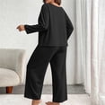 thumbnail image 5 of Byworldtasic Womens Plus Size Lounge Set 2 Piece Outfits Sweatsuits Tracksuit Long Sleeve Baggy Wide Leg Pant Sets, 5 of 8