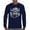 Navy Blue, variant on Bison Portrait Long Sleeve T-shirt American Buffalo Head Western Wildlife Nature Majestic Bull Symbol of Strength