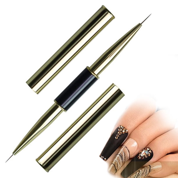 Delineador De Uñas De Doble Extremo, Pincel De Líneas De Rayas Para Uñas, Pincel De Pintura Diy, Polvo Líquido, Extensión De Gel Acrílico Uv, Pluma De Dibujo Francés Advancent CE008014-02
