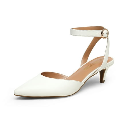 DREAM PAIRS Kitten Heels for Women Low Heel Dress Shoes Wedding Dress Closed Toe Pump Shoes Luna