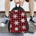 thumbnail image 6 of Rocae Snowflakes On A Buffalo Plaid print Computer bag with separate compartment, suitable for 15 inch laptop backpack, gift for men and women, 6 of 8