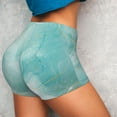 thumbnail image 4 of Fotbe Blue Marble Shorts Sin Costuras – Shorts Deportivos de Cintura Alta para Mujer, Elásticos para Gimnasio, Yoga, Running o Ciclismo-Small, 4 of 8