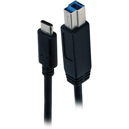QVS USB-C to USB-B 3.0 SuperSpeed 5Gbps 3-Amp Cable, 1 Meter