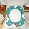 thumbnail image 5 of Manfei Cartoon Santa Claus Twin Sheet Sets,Merry Xmas Twin Fitted Sheet,Kawaii Christmas Snowman Flat Sheet For Teens,Ultra Soft Home Decor,3-Piece, 5 of 7